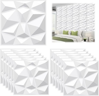 12 Stücke 3D Wall Panels, 30 × 30 cm Gaming Zimmer Wand Decke 3D Optik Diamant