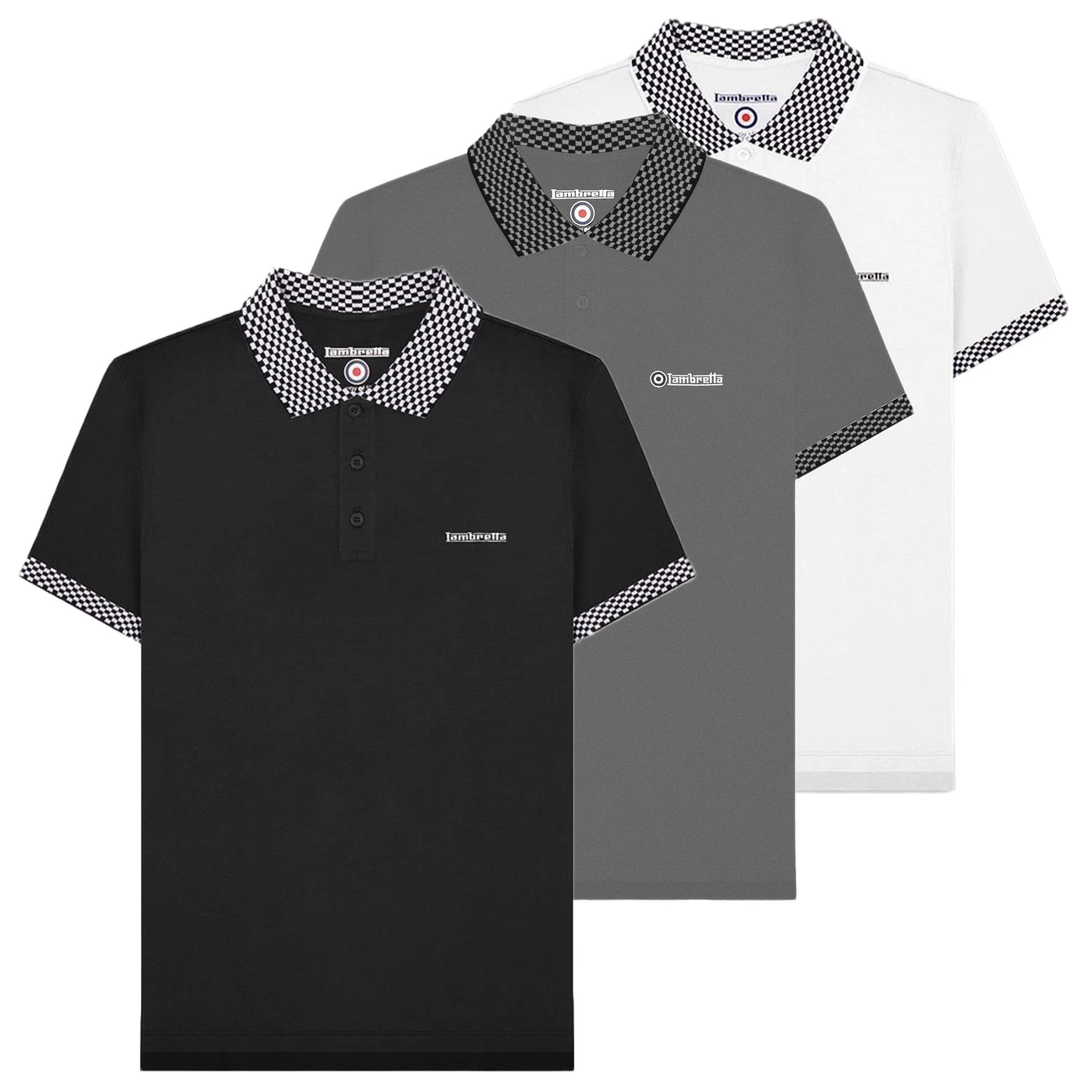 Mens Lambretta Classic Two Tone Retro Mod Ska Casual Polo Shirt Sizes M to 4XL
Opens in a new window