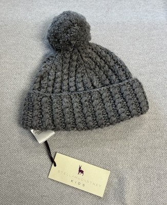 Stella McCartney Kids Wool Knit Cap Grey New