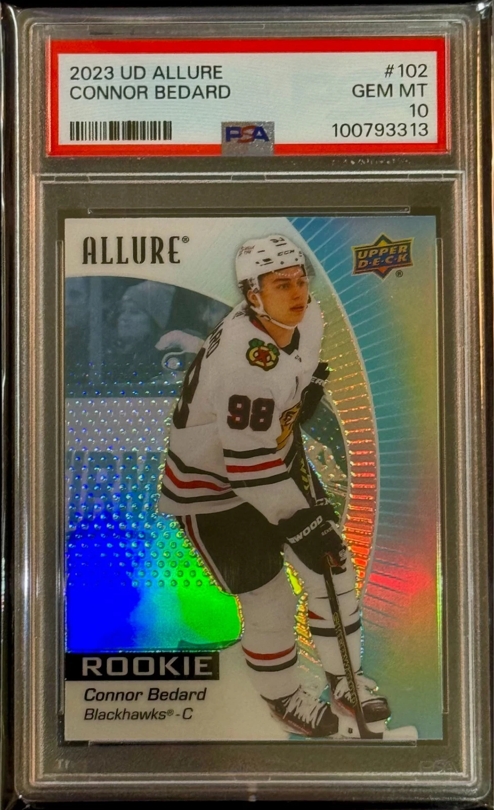 Deal for 2023-24 Upper Deck RC CONNOR BEDARD - Chicago / Allure #102 PSA 10!!