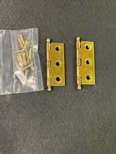 5 Pack Pair of Hinges 2 inch x 1-3/8 inch Loose Pin Brass Plated