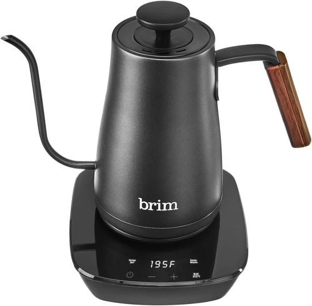 Brim Temperature Control Gooseneck Electric Kettle with Capacitive Touch Black