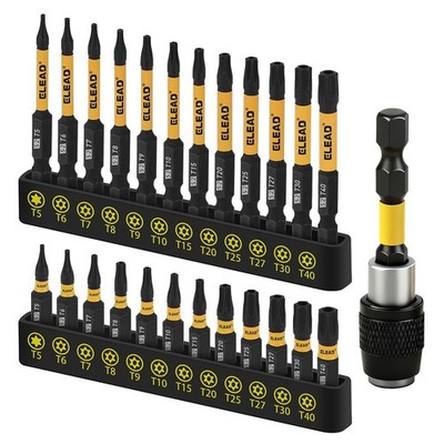 25-Piece Tamper-Proof Torx Security Bit Set T5-T40 with Magnetic Holder