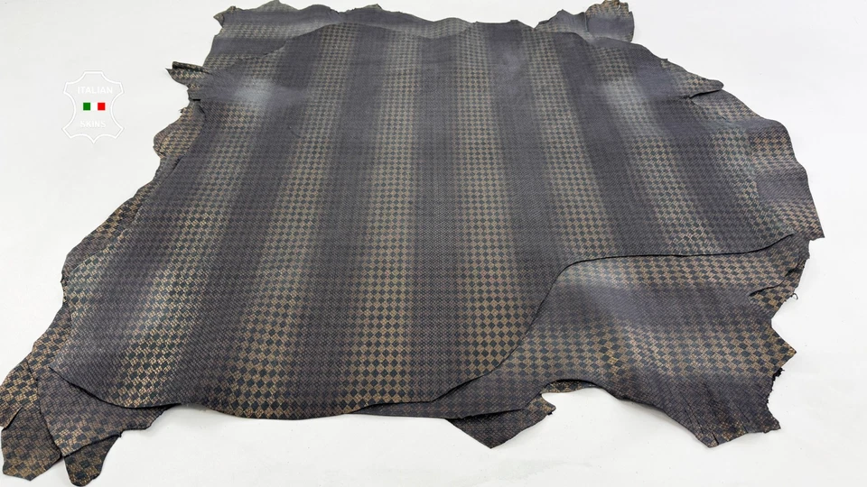 BRONZE ANTIQUED SNAKE SCALES PRINT ON Calfskin Leather 3 skins 22sqf 0.9mm C6684 - Image 2 of 4