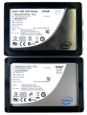 QTY 2* Intel SATA SSD 160GB Solid State Drive SSDSA2M160G2GC & SSDSA2CW160G3 97%