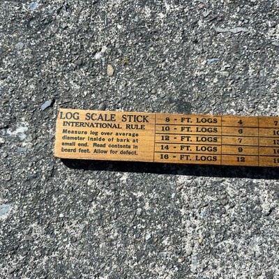 Tree and Log Scale Stick International Rule For Loggers & Foresters