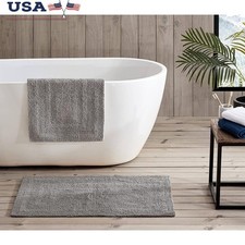Plush Cotton Bath Mat Super Absorbent Non-Skid Soft Tufted Rug Home Essentials