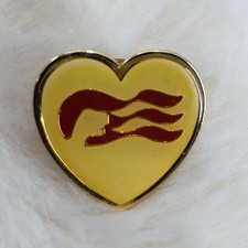 Vtg Princess Cruises Lines White Enamel Heart Logo Lapel Pin