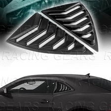 MATT BLACK ABS SIDE WINDOW LOUVERS SCOOP COVER VENT FIT 10-15 CHEVY CAMARO