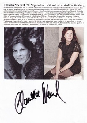 Autograph - Claudia Wenzel