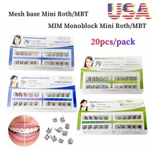 10 Cards Dental Orthodontic Brackets MIM Monoblock Mini Roth/MBT 022 345 Hooks