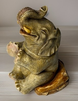 Harmony Kingdom Elephant  Figurine Box W/Peanuts Zookeepers Series Marble Resin