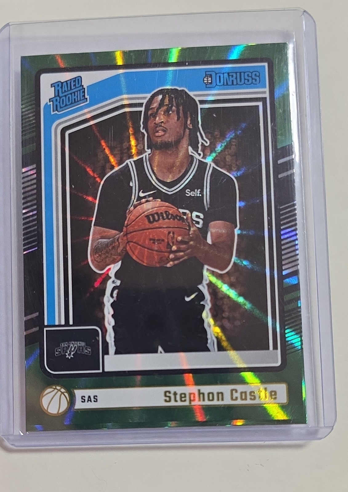 2024-25 Panini Donruss - Rated Rookie Stephon Castle #244 Holo Green Laser (RC)