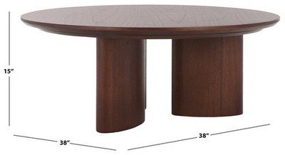 Safavieh BARNARD ROUND WOOD COFFEE TABL, Reduced Price 4172700447 SFV1703B