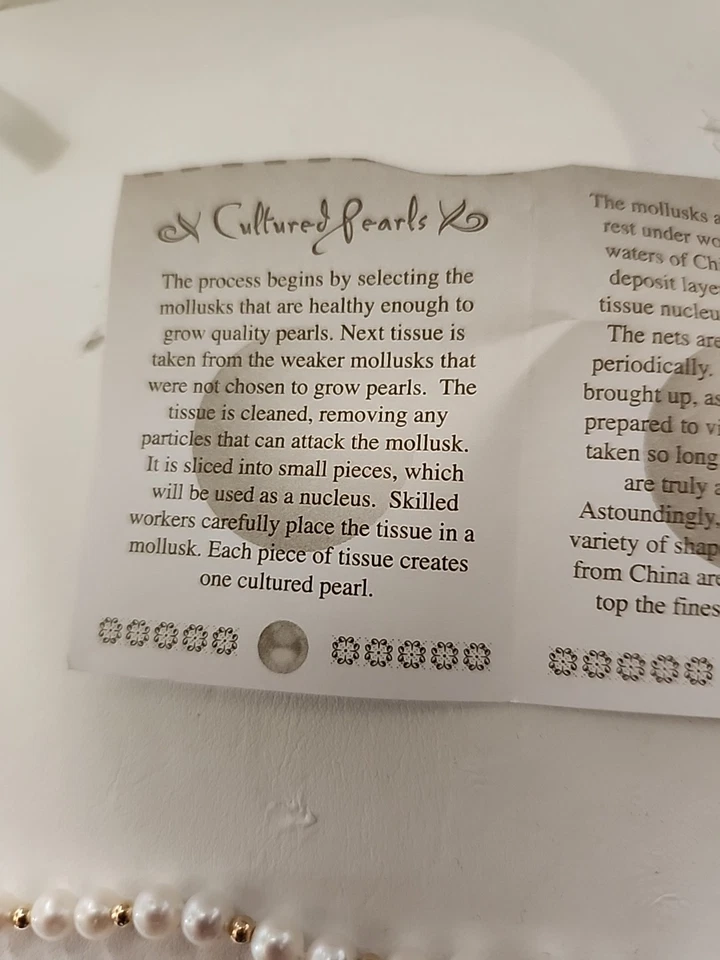 DISNEY Perla Cultivada Mickey Potenciador y Collar Oro 14 kt Foto 3 de 4