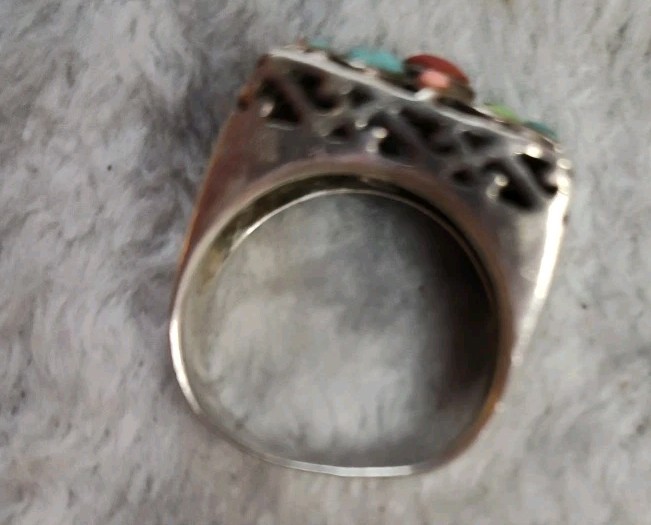 Multi-stone Sterling Silver Ring with Various sm.… - image 8