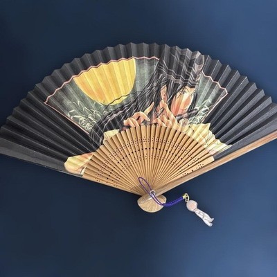 Klappfächer Bambus und Papier Japan Strategiespiel Display Holz Handwerker
