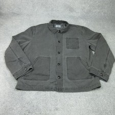 Tu Jacket Mens Extra Large Grey Denim Chore Overshirt Utility Worker Field Barn