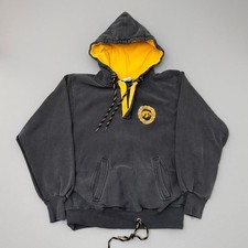 Vintage 90s Iowa Hawkeyes Hoodie Black Reverse Weave Collegiate Size Large