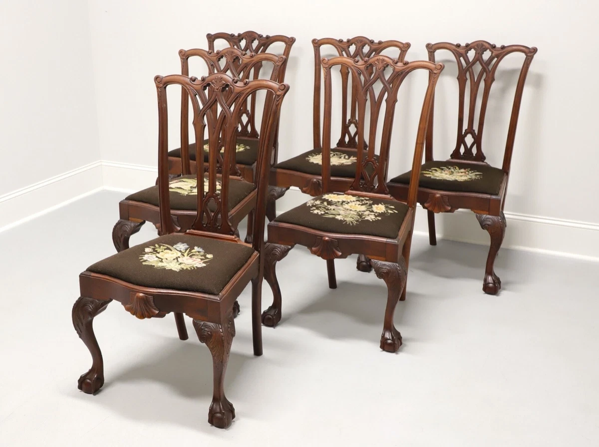 Antique 19th Century Chippendale Dining Side Chairs Set of 6