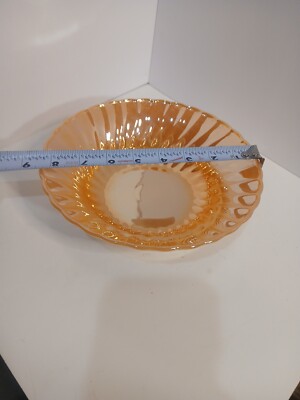 Vintage Fire-King Hocking Marigold Carnival Scalloped Bowl