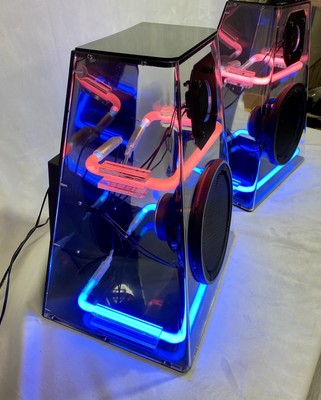 スピーカー・ウーファー CLEO AUDIO SPEAKERS by CICENA Vintage 1980s Neon Cleo Audio Pair of Speakers Cicena | eBay