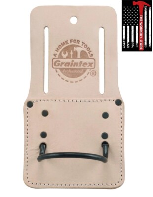 Professional Fixed Premium Leather Steel Loop Top Grain Hammer Holder Martillera