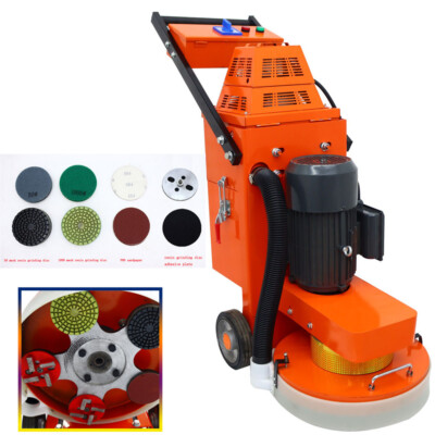 Concrete Floor Grinder with Dust Collector Cement Ground Grinder 220V 5 Discs