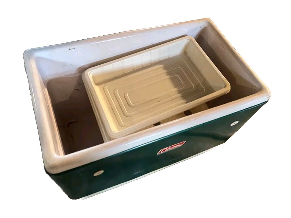 Vintage Cooler Camping Traveling Retro Green Coleman Metal eBay