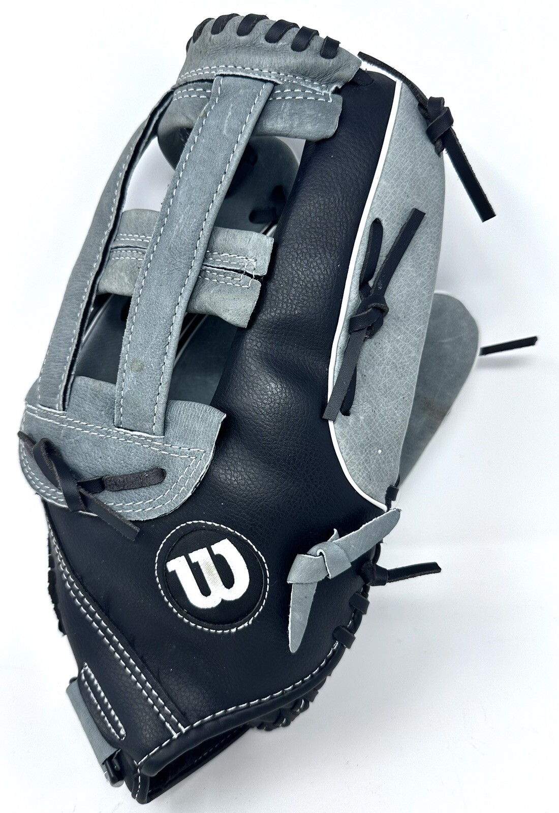 Wilson Elite A2444 RHT Genuine Leather Softball Glove 14" Black Gray EUC eBay