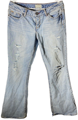 Aeropostale Womens low rise HAILEY flare blue jeans, 32