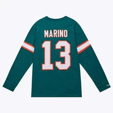 Mens Mitchell & Ness NFL N&N LS TEE DOLPHINS 1994 DAN MARINO