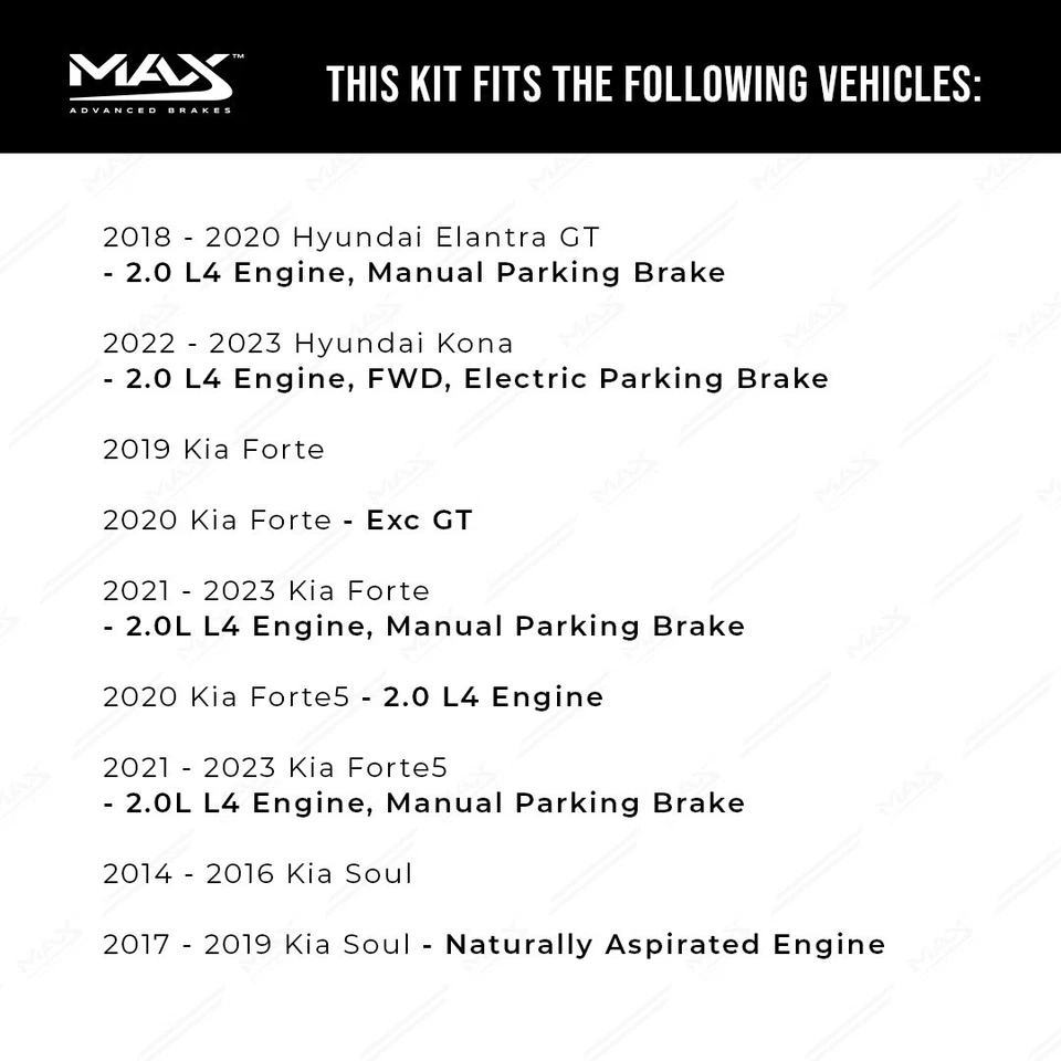 Front & Rear Brake Rotors + Ceramic Pads for Hyundai Elantra Kia Forte Soul Foto 2 de 4