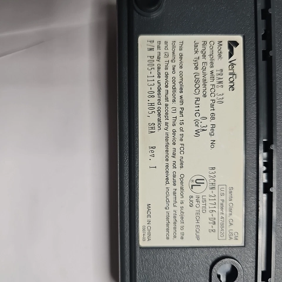 Verifone Tranz 330 Credit Card Terminal Only Replacement No Power Cords Not - Image 4 of 4