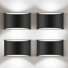 Aiilsmp 4 Pack Black Modern LED Wall Sconces Light Hardwired Wall Sconces Ind...