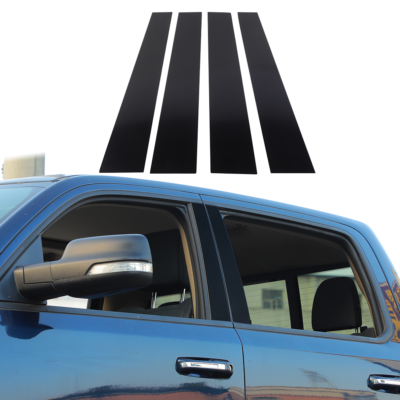 Pillar Post Decal Gloss Black Pre Cut Side Window Pillar Post Trim 4D