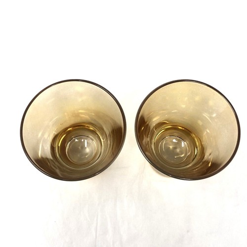 VTG Pair of MCM Amber Iridescent Shot Glasses Cordials - Picture 4 of 8