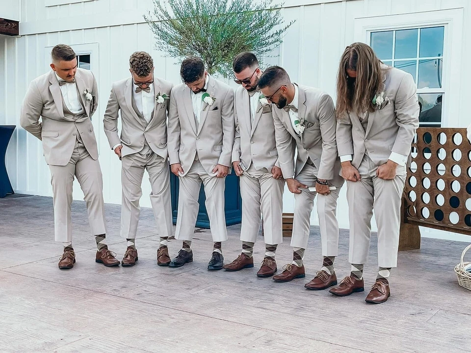 Paquete de 6 calcetines de algodón de novedad para hombre rayas argyle diamantes grandes azul marino verde Foto 3 de 4