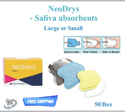 Dental NeoDrys Saliva Absorbents Large, Blue, DYL / Small, Yellow, DYS Microcopy