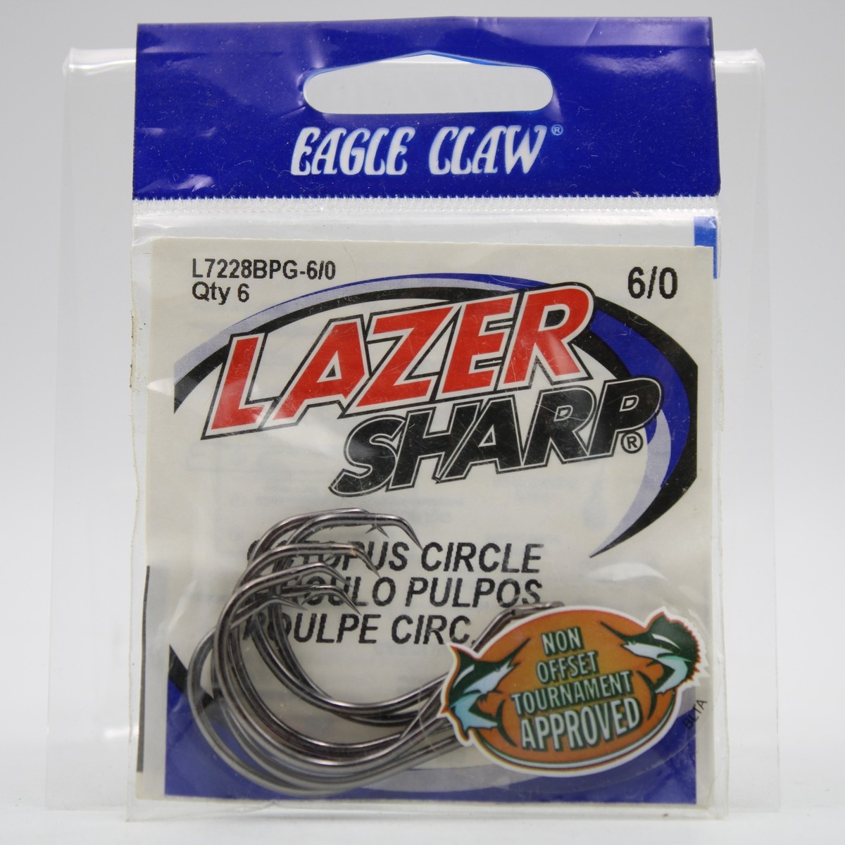 Eagle Claw Lazer Sharp L7228BPG Octopus Circle Fishing Hook Size 6/0