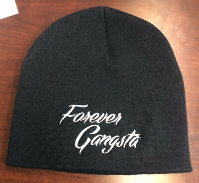 ''FOREVER GANGSTA'' Skull Cap/Beanie (Mega Cap, 100% Acrylic) NEW, Never Worn