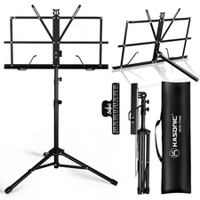 K KASONIC Music Stand, 2 in 1 Dual-Use Folding Sheet Music Stand & Desktop Bo...