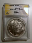 1880 P MORGAN DOLLAR VAM 11A Clashed Obv st HOT 50 ELITE DIE CLASHED VAM MS62
