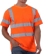 High Visibility Shirt Class 3 Hi Vis Reflective Construction Safety Pocket 2XL