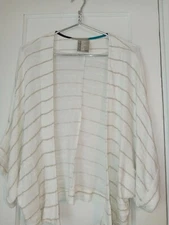 DOLAN LEFT COAST Drape Cardigan Dolman Sleeves  White and Beige Size SM/XS USA