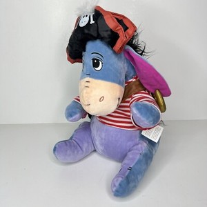 Eeyore Pirate Plush Hat & Dagger Disney Store Purple Stuffed Animal Donkey 12"
