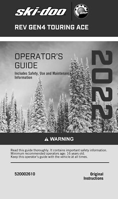 Ski-Doo Owners Operator Guide Manual Book 2022 Grand Touring LTD 900 ACE
