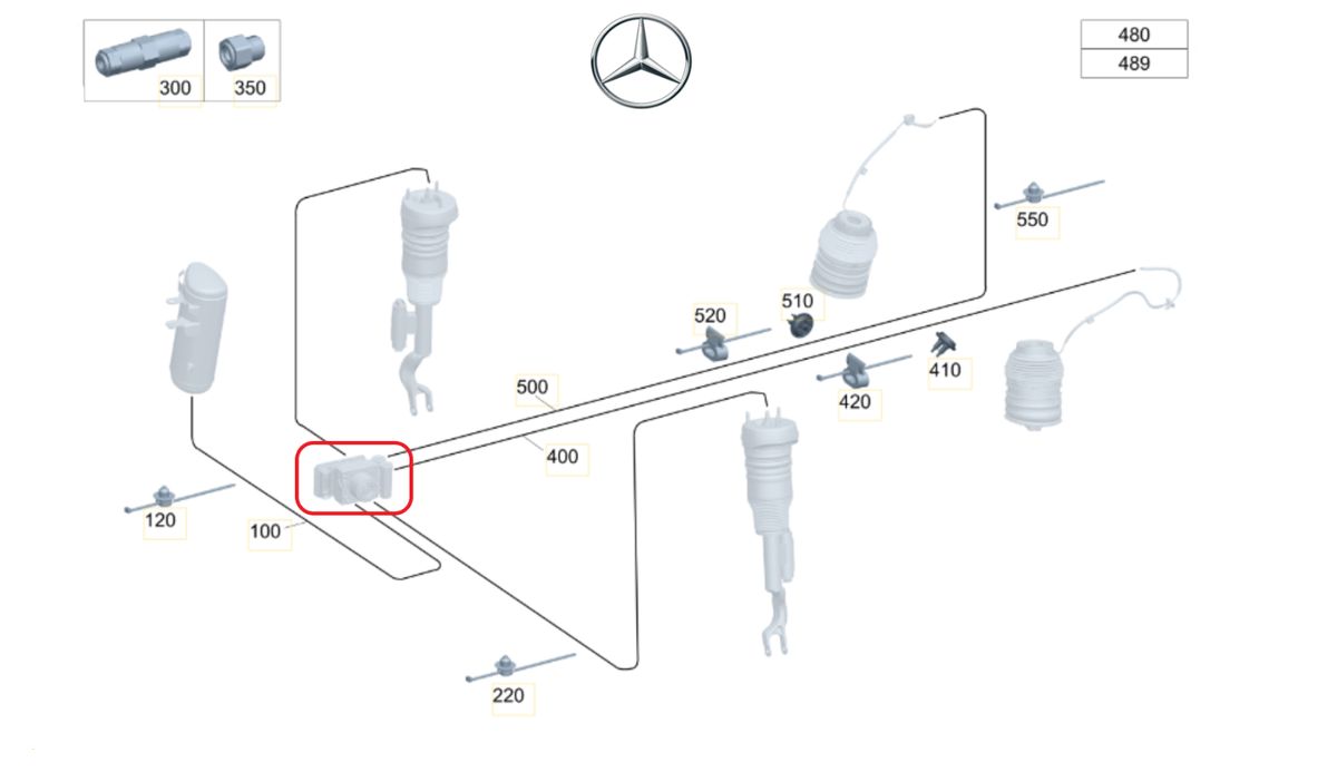 Original Mercedes-Benz A2543207102 Compressor Air Suspension Rear