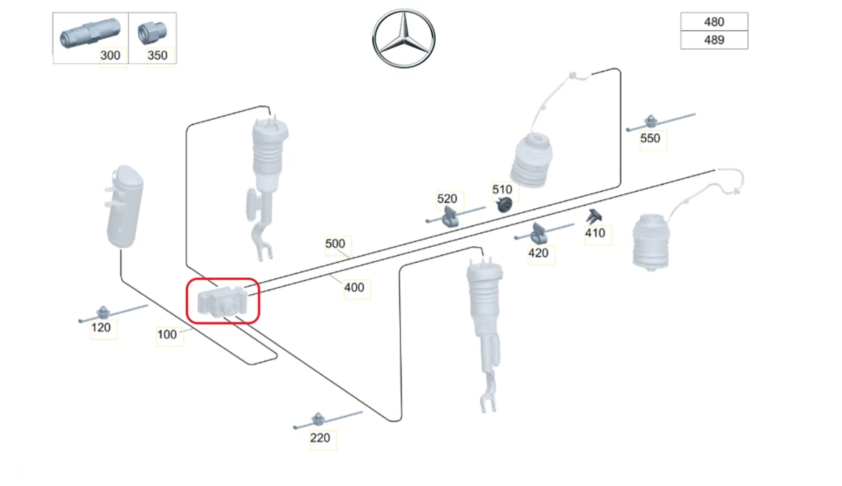 Original Mercedes-Benz A2543207102 Kompressor Luftfederung hinten  
