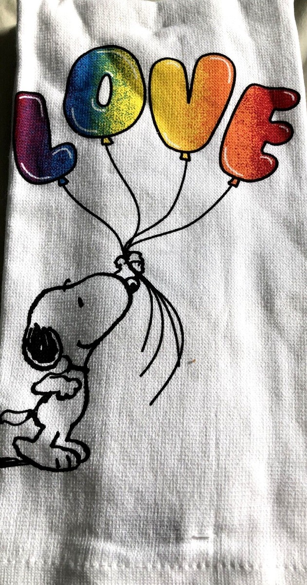 Peanuts Snoopy Kitchen Towel – 'Grateful Thankful Blessed' 100% Cotton, 26x16 Inches